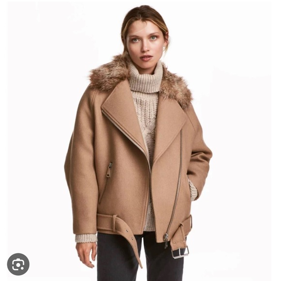 H&M Moto Wool-Blend Jacket - Picture 1 of 11